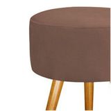 Puf, Decoração De Sala, Puff Redondo Pé Palito Suede Marrom Chocolate