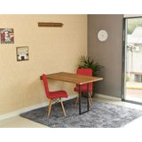 Conjunto De Mesa Dobrável Retrátil 120 X 75 Noronha + 2 Cadeiras Gomos - Vermelho