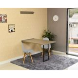 Conjunto De Mesa Dobrável Retrátil 120 X 75 Volpi + 2 Cadeiras Eiffel - Cinza