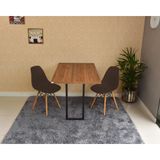 Conjunto De Mesa Dobrável Retrátil 120 X 75 Noronha + 2 Cadeiras Eiffel - Marrom