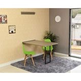 Conjunto De Mesa Dobrável Retrátil 120 X 75 Volpi + 2 Cadeiras Eiffel - Verde