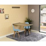 Conjunto De Mesa Dobrável Retrátil 120 X 75 Volpi + 2 Cadeiras Eiffel - Azul Claro