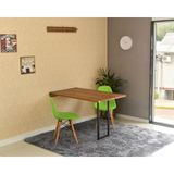 Conjunto De Mesa Dobrável Retrátil 120 X 75 Noronha + 2 Cadeiras Eiffel - Verde