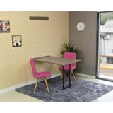 Conjunto De Mesa Dobrável Retrátil 120 X 75 Volpi + 2 Cadeiras Gomos - Rosa