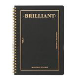 Paperian Brilliant Weekly Planner - Diário De Agenda Mensal E Semanal Não Datado Preto