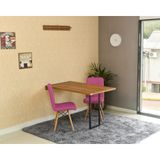 Conjunto De Mesa Dobrável Retrátil 120 X 75 Noronha + 2 Cadeiras Gomos - Rosa