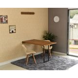 Conjunto De Mesa Dobrável Retrátil 120 X 75 Noronha + 2 Cadeiras Slim - Nude