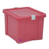 Caixa Organizadora Tramontina Basic com Tampa em Plástico Rosa 30 L Tramontina