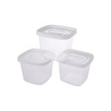 Conjunto De 3 Potes De Plástico Quadrado 1,2 L Clic