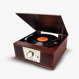 Vitrola Toca Discos, Cd, Usb, Bluetooth, Rádio Fm E Conversor Obaretrô Obabox