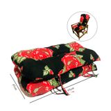 Kit 2 Almofadas Para Cadeiras De Bambu E Vime Preto Floral