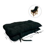Kit 2 Almofadas Para Cadeiras De Bambu E Vime Preto