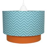 Lustre Pendente Chevron Azul Turquesa Raposa Quarto Bebê