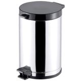 Lixeira Inox Com Pedal Recipiente Plástico Tampa Preta 10,5l - Viel