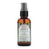 Shea Terra Organics Argan &amp; Rosemary Cleansing Oil | Tratamento De Poros Profundos E Óleo De Vitamina E | Todos Os Tipos De Pele - 2 Oz