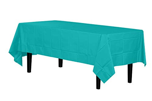 12-pack - Toalha De Mesa De Plástico Premium 54in. X 108in. Tampa Da Mesa Retângulo - Aqua Blue