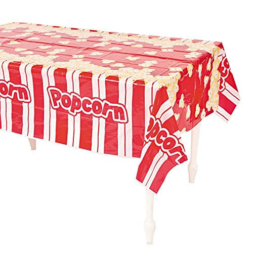 Toalha De Mesa De Plástico Pipoca - Suprimentos Descartáveis Da Festa - 1 Peça