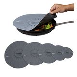 Tampa Básica De Micro-ondas Haus Tampa Silicone - Conjunto De 5: 6, 8, 10, 12 E 14 Polegadas - Coberturas De Sucção Para Panelas, Panelas