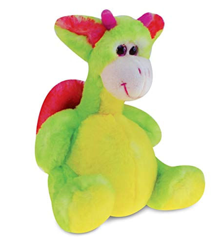 Dollibu Pelúcia Dragão Animal Recheado - Soft Fur Huggable Green Dragon, Adorável Playtime Dragon Plush Toy, Cute Fantasy Creature Cuddle