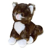 Dollibu Pelúcia Gato Recheado Animal - Soft Fur Huggable Sitting Brown Cat, Adorável Playtime Cat Plush Toy, Cute Pet Cat Cuddle Gifts, Su