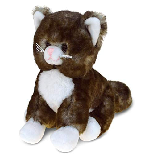 Dollibu Pelúcia Gato Recheado Animal - Soft Fur Huggable Sitting Brown Cat, Adorável Playtime Cat Plush Toy, Cute Pet Cat Cuddle Gifts, Su