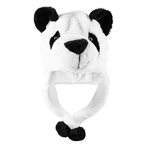 Panda Bear Pelúcia Animal Winter Ski Hat Beanie Aviator Estilo Inverno (curto) Branco