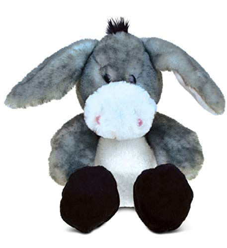 Dollibu Pelúcia Burro Recheado Animal - Soft Fur Huggable Grey Donkey, Adorável Playtime Donkey Plush Toy, Cute Farm Life Cuddle Gift, Sup