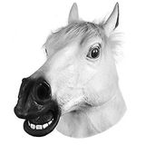 Miyaya Horror Máscara De Cabeça De Cavalo Branco Assustador Para Halloween, Máscara, Carnaval, Natal, Páscoa Ou Qualquer Outra Festa