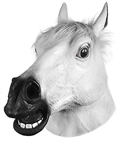 Miyaya Horror Máscara De Cabeça De Cavalo Branco Assustador Para Halloween, Máscara, Carnaval, Natal, Páscoa Ou Qualquer Outra Festa