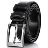 Marino&#39;s Men Genuíno Cinto De Couro Com Fivela De Ponta Única - Preto - 40