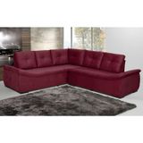 Sofá de Canto New Alphaville 4 Lugares Suede Marrom Vinho - Moveis Marfim
