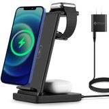 3 Em 1 Estação De Carregamento Sem Fio, Fast Wireless Watch Charger Dock Para Iwatch Series E Air Pods, Suporte Do Carregador De Telefone Compatível