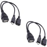 2 Pacote Adaptador De Porta Usb Tv Xstream, Cabo Micro Otg E Energia - Compatível Com Bastões De Streaming, Dispositivos De Mídia, Teclados Rii E Lo