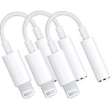 3 Pacote Relâmpago Para 3,5 Mm De Conector Adaptador De Tomada De Fone De Ouvido Aux Suporte De Áudio Para Iphone 7/7plus/8/8plus/x/xs/xs Max/11/11