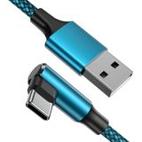 Cabo Geekboy Tipo C 90 Graus Ângulo Reto 2-pack 10ft Nylon Trançado Usb A A Usb C Cabo De Carregador Rápido C Para Samsung S20 S10e S10e S9 S8 Plus,