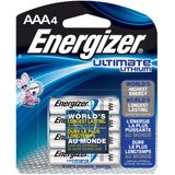 Baterias Aaa De Lítio Energizer L92bp-4 Ultimate, A Bateria Aaa Mais Duradoura Do Mundo Em Dispositivos De Alta Tecnologia (4 Pacotes)