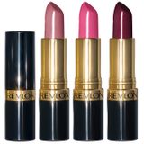 Batom Super Brilhante Revlon, 3 Peças De Alto Impacto Hidratante Lipcolor Gift Set, Acabamento Creme Em Ameixa Rosa &amp, Berry, Pacote De 3