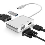 Adaptador Usb C Para Hdmi Dvi Vga, Weton 4 Em 1 Hub Usb-c Para 4k Hdmi, Vga, Adaptador De Vídeo Dvi, Conector De Monitores De Vídeo Multi-display Mas