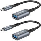 Adaptador Usb C Para Usb 3.0 2 Pacotes, Nimaso Usb-c Para Adaptador Usb, Usb Type-c Para Usb, Thunderbolt 3 Para Adaptador Usb Cabo Otg Para Macbook