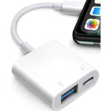 Adaptador Usb Para Iphone/ipad, Fubiaofei Apple Lightning Para Usb Female Adpater, Adaptador Ipad Usb3 Com Porta De Carregamento, Suporta Flashdrives