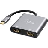 Adaptador Usb C Para Dual Hdmi 4k @60hz,tipo C Para Conversor Hdmi Para Macbook/macbook Pro 2020/2019/2018, Macbook Air, Chromebook Pixel, Lenovoyoga