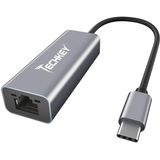 Adaptador De Rede Usb C Para Ethernet, Techkey Usb Thunderbolt 3 / Tipo C Para Rj45 Gigabit Ethernet Lan Network Adapter Compatível Para Macbook Pro