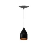 Pendente Luminaria Lustre Clean Preto Cobre 2285