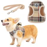 Soft Mesh Plaid Puppy Harness - Pequeno Cão Arreios E Conjunto De Coleira, Colete Reflexivo Acolchoado E Confortável Para Filhotes E Cães De Pequenas