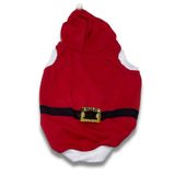 Roupa De Natal Com Capuz E Cinto Fivela Amarela Para Cães