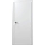 Kit Porta de Madeira Lisa Laqueada 210cm x 60cm Moldufama Esquerda Branco