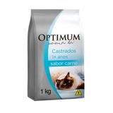 Ração Optimum para Gatos Adultos Castrados sabor Carne - 1kg