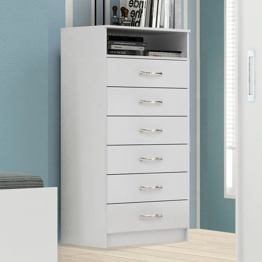 Cômoda Rack 6 Gavetas Tallinn com Nicho 13444 Branco - Pnr Móveis é boa?