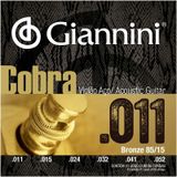 Cordas Violão Aço 011 Giannini Cobra Bronze 85/15 GEEFLK