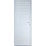 Porta De Alumínio Palheta Ventilada 2,10 X 0,70 Esquerda Linha All Soft Cor Branco